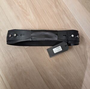 RAG & BONE WOMENS EISENHOWER JUMBO BOYFRIEND LEATHER WAIST BELT BLACK MEDIUM NWT